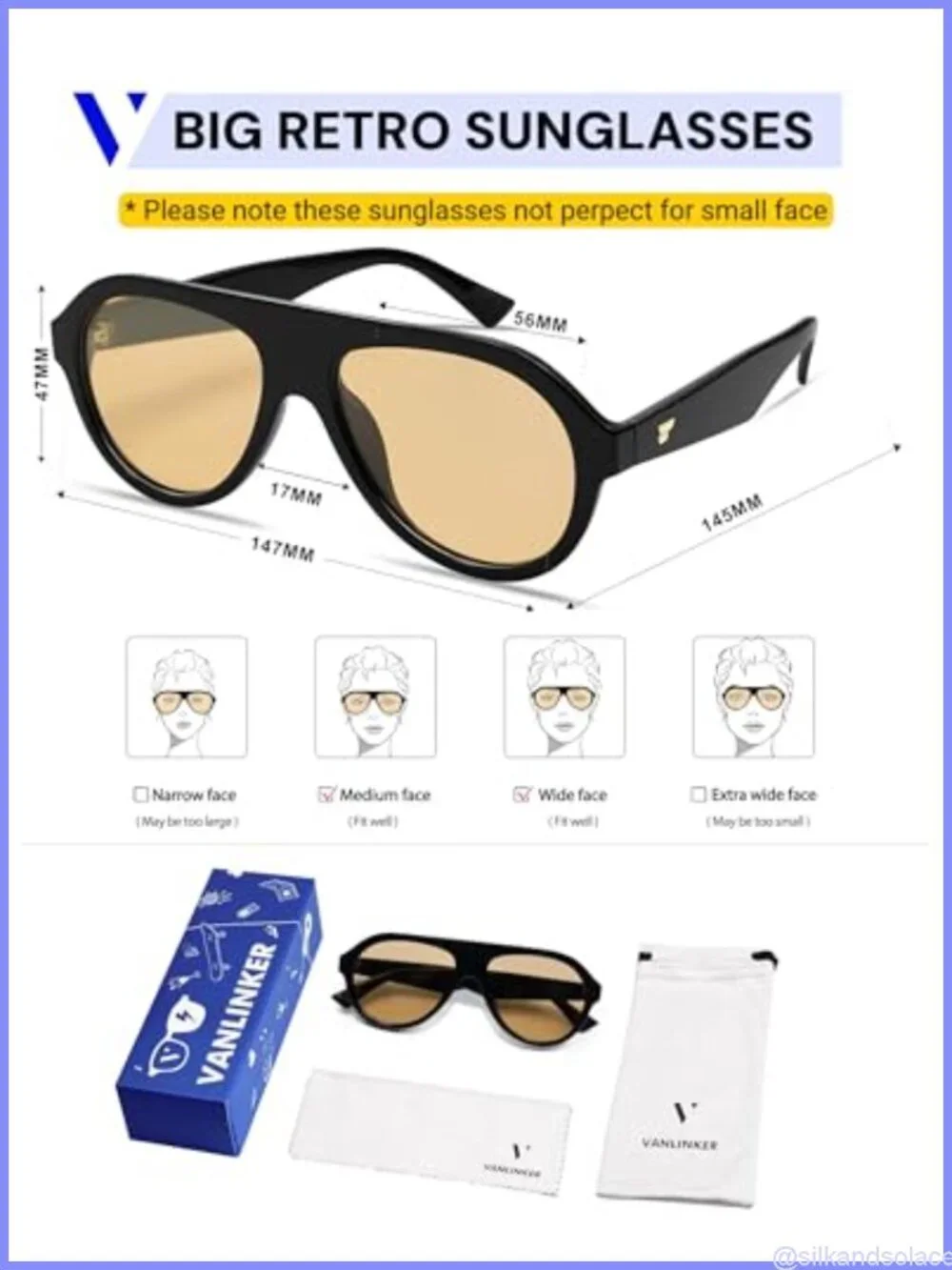 Retro Big Aviator Polarized Sunglasses for Men Women Full Frame UV Protection